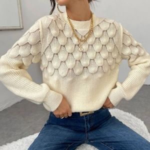Cozy Cream Knit Sweater  Top
